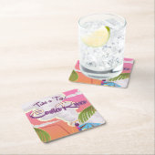 Costa Rica Cartoon reisposter. Kartonnen Onderzetters (Insitu)