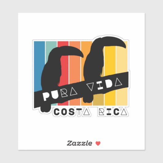 Costa Rica Colorful Toucan Pura Vida Sticker (Vel)