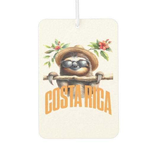 Costa Rica cool sloth Classic T-Shirt Luchtverfrisser (Voorkant)