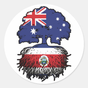 Costa Rica Costa Ricaanse Australische Australisch Ronde Sticker