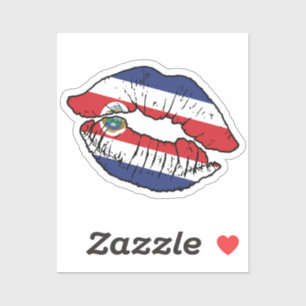 Costa Rica Costa Ricaanse Lipstick Liefde Vlag Sticker
