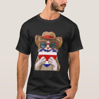 Costa Rica Costa Ricaanse Vlag Hart Kat Costa Rica T-shirt