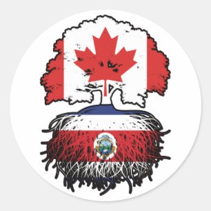 Costa Rica Costa Rican Canadian Canada Tree Roots Ronde Sticker