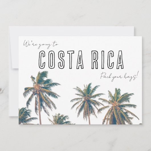 Costa Rica Destination Beach Wedding Save The Date (Voorkant)