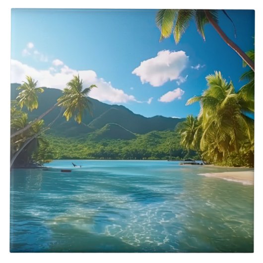 Costa Rica Eiland Paradijs  Tegeltje (Voorkant)