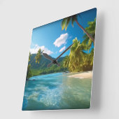 Costa Rica Eiland Paradijs Vierkante Klok (Hoek)