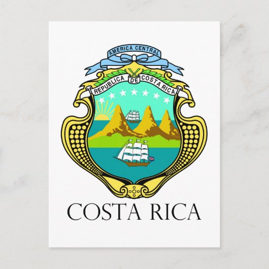 COSTA RICA - embleem/vlag/wapen/symbool Briefkaart (Voorkant)
