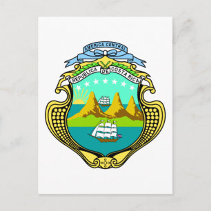 costa rica emblem briefkaart