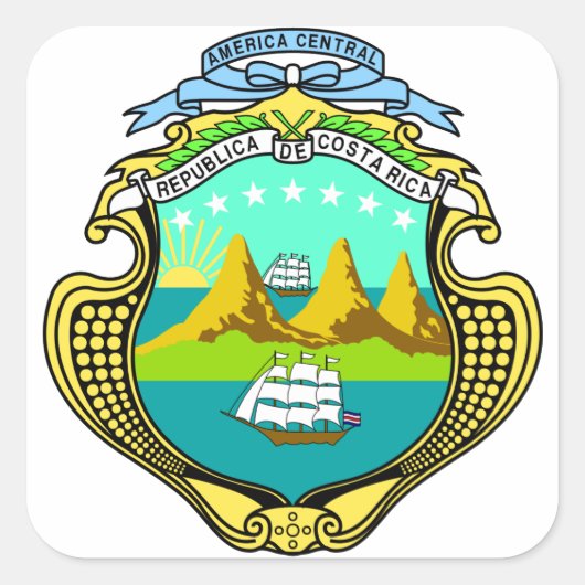 costa rica emblem vierkante sticker (Voorkant)