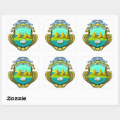 costa rica emblem vierkante sticker (Vel)