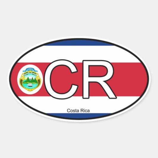 Costa Rica Euro Sticker (Voorkant)