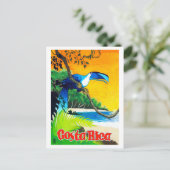 Costa Rica, exotische papegaai op het strand, Briefkaart (Staand voorkant)