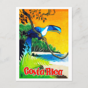 Costa Rica, exotische papegaai op het strand, Briefkaart