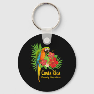 Costa Rica Familie Vakantie Papegaai Bloemen Tropi Sleutelhanger