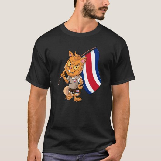 Costa Rica Fan Cat T-shirt (Voorkant)