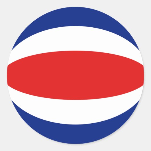 Costa Rica Fisheye Vlag Sticker (Voorkant)