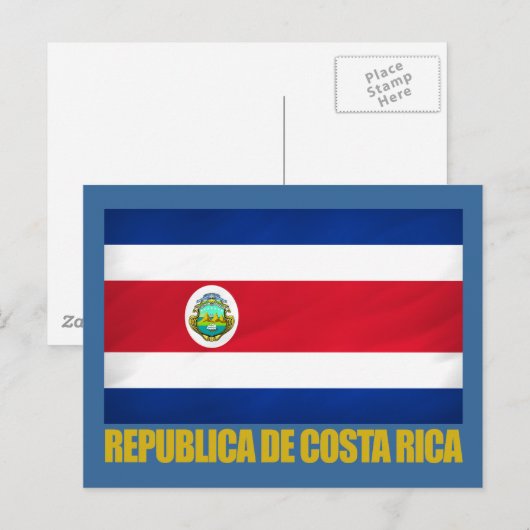 Costa Rica Flag Briefkaart (Voorkant / Achterkant)
