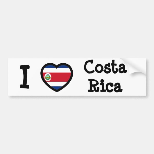 Costa Rica Flag Bumpersticker (Voorkant)