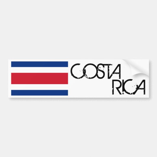 Costa Rica Flag Bumpersticker (Voorkant)
