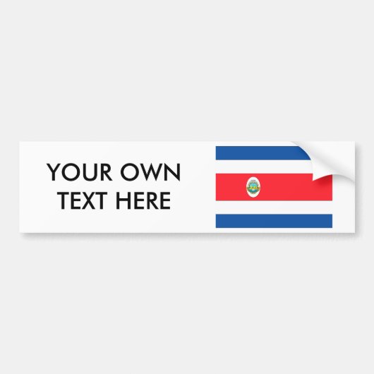 Costa Rica Flag Bumpersticker (Voorkant)