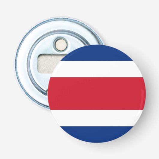 Costa Rica Flag Button Flesopener (Voorkant)