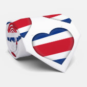 Costa Rica Flag Colors Heart Pattern Stropdas (Opgerold)