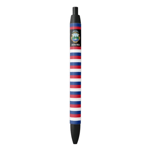 Costa Rica Flag Cute Patriotic Zwarte Inkt Pen (Voorkant Verticaal)