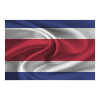 Costa Rica Flag Foto Afdruk