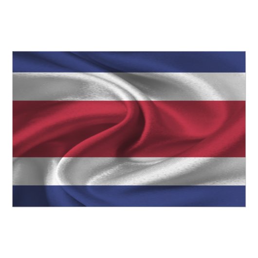 Costa Rica Flag Foto Afdruk (Voorkant)
