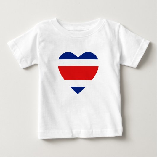 Costa Rica Flag Hart T-shirt (Voorkant)