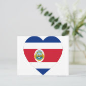 Costa Rica Flag Heart Briefkaart (Staand voorkant)