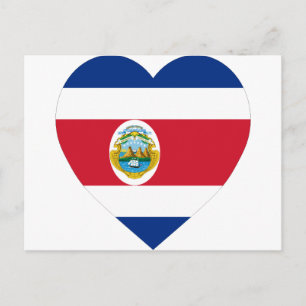 Costa Rica Flag Heart Briefkaart
