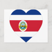 Costa Rica Flag Heart Briefkaart (Voorkant)