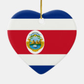 Costa Rica Flag Heart Keramisch Ornament (Achterkant)