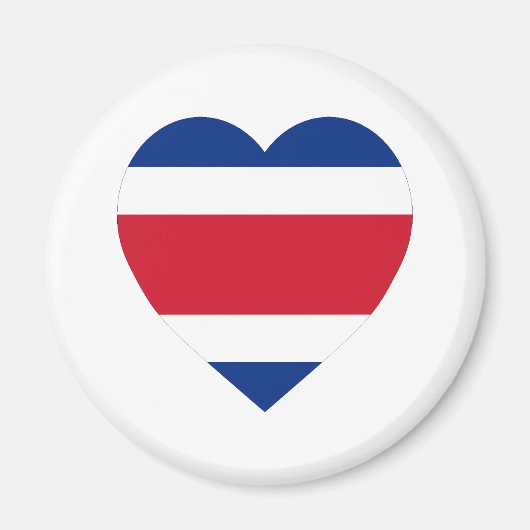 Costa Rica Flag Heart Magneet (Voorkant)