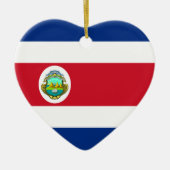 Costa Rica Flag Heart Ornament (Voorkant)