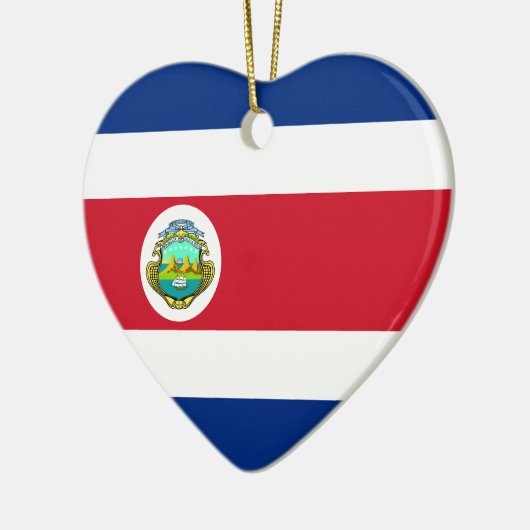 Costa Rica Flag Heart Ornament (Links)
