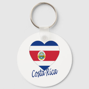 Costa Rica Flag Heart Sleutelhanger