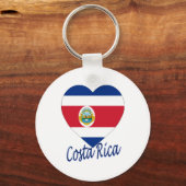 Costa Rica Flag Heart Sleutelhanger (Voorkant)