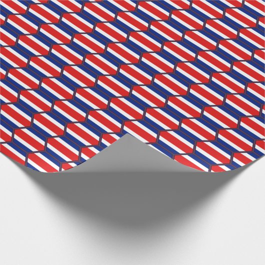 Costa Rica Flag Honeycomb Wrapping Paper Cadeaupapier (Hoek)