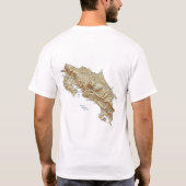 Costa Rica Flag + Map + Tekst T-Shirt (Achterkant)