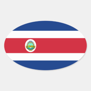 Costa Rica Flag Oval Sticker
