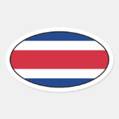 Costa Rica Flag Oval Sticker (Voorkant)