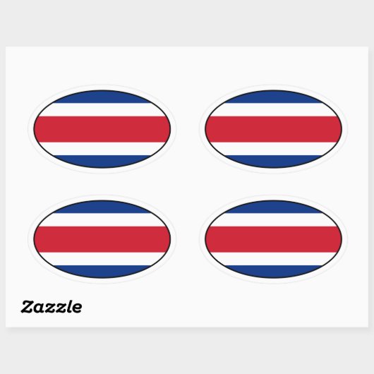 Costa Rica Flag Oval Sticker (Vel)