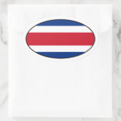 Costa Rica Flag Oval Sticker (Tas)