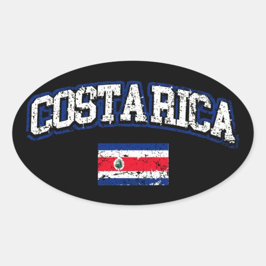 Costa Rica Flag Ovale Sticker (Voorkant)