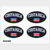 Costa Rica Flag Ovale Sticker (Vel)