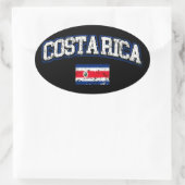 Costa Rica Flag Ovale Sticker (Tas)