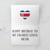 Costa Rica Flag Patriotic Birthday Kaart (Binnen)