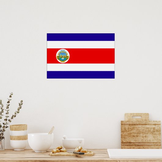 Costa Rica Flag Poster (Keuken)